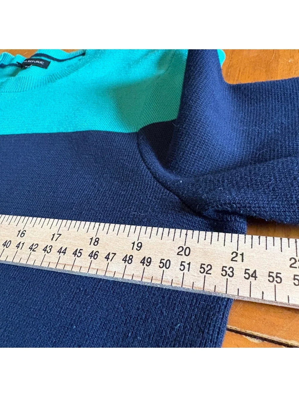 Banana Republic Knit Sweater Men's Large Kelly Green Navy Blue Preppy Classic